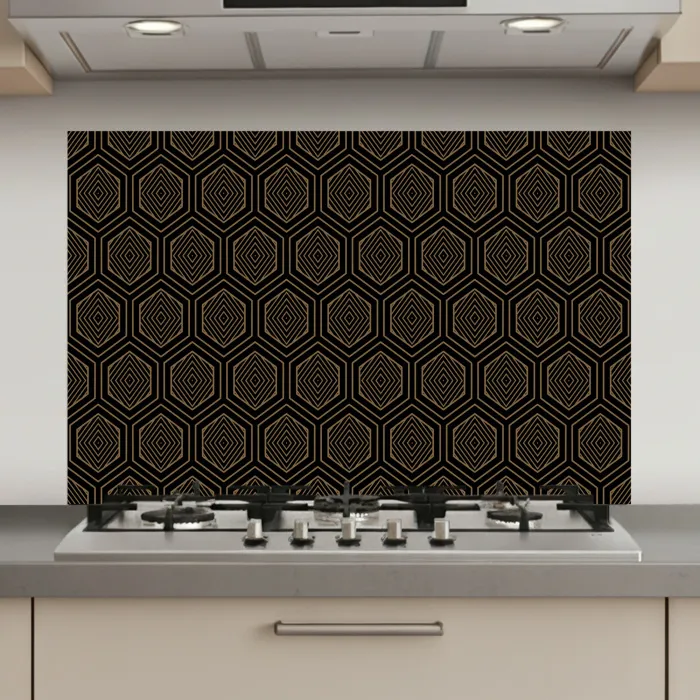 Goud - Zwart - Tunnel keuken achterwand spatscherm klein 900 -3d_website