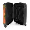 Palmbomen met fleurige achtergrond. NBS - Handbagage koffer - Volwassenen Unisex middel -binnenkant