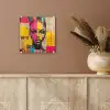 Vrouwengezicht - Krantenpapier - Abstract - Roze plexiglas 5mm klein -sfeer5