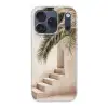Palmboom - Schaduw - Trap - Beige Telefoonhoesje iPhone 17 Pro klein -3d