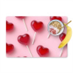 Lollies - Hartjes - Roze Placemat vinyl groot -zzzproduct_Kitchenyeah-website