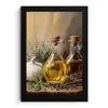 Stilleven - Olijfolie - Knoflook - Kruiden fotolijst zwart zonder passe partout klein -3d