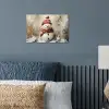 Sneeuwpop - Winter - Sneeuw - Beige poster papier klein -sfeer2