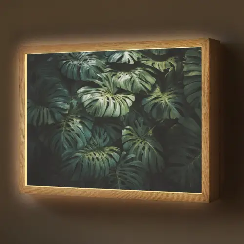 Plant - Monstera - Lichtinval Light Box met batterij (Wandlamp) middel -z3d_website