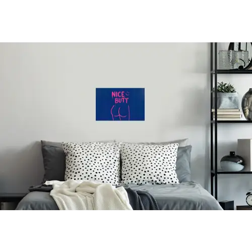 Brutaal - Grappig - Blauw Muursticker klein -slaapkamer