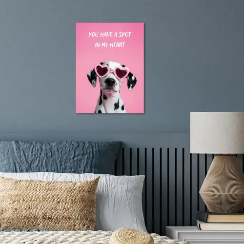 Hartjes - Hond - Valentijn - Roze poster papier klein -sfeer2
