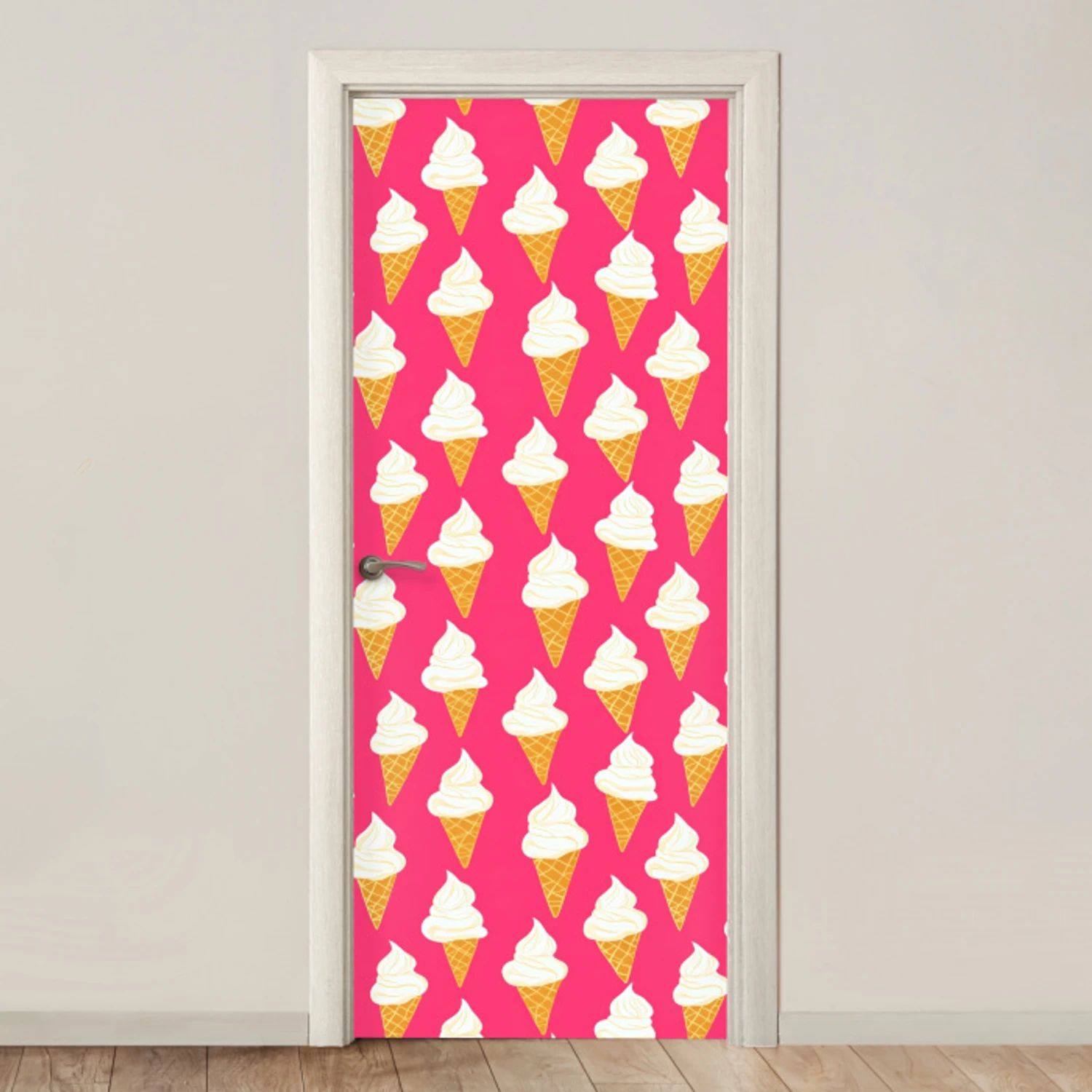 Softijs - Horentje - Roze deurposter klein 289 -3d_beige