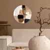 Vlakken - Abstract - Zwart - Strepen Wandcirkel kunststof plaat 5mm dik klein -sfeer1