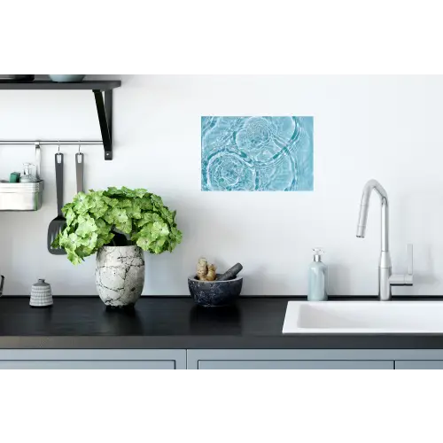 Water - Blauw - bubbels Muursticker klein -keuken