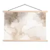 Marmer - Bruin - Gouden textielposter latten blank klein -3d
