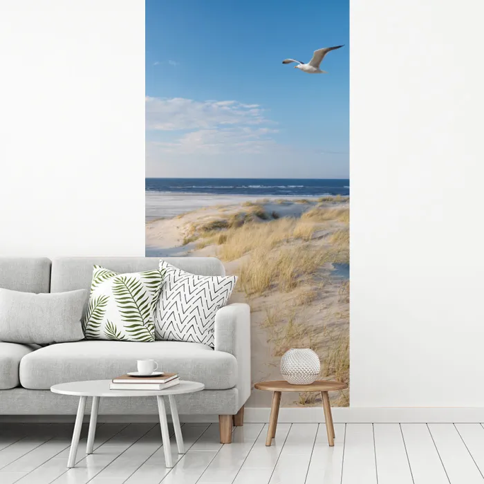 Duin - Meeuw - Strand - Zee - Zon fotobehang vinyl groot -woonkamer
