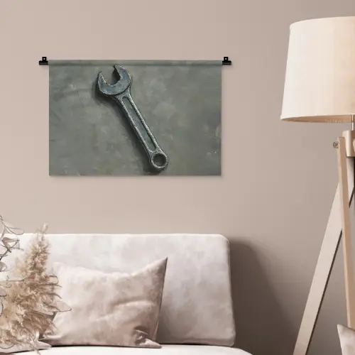 Steeksleutel - Schilderij - Gereedschap - Verf Wandkleed katoen klein -sfeer4