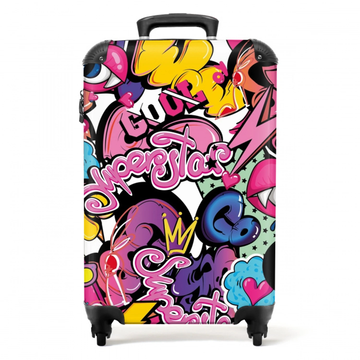 Girly graffiti NBS - Handbagage koffer - Unisex middel -productfoto_recht