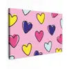 Hartjes - Valentijn - Patroon - Kleurrijk Tuinposter op houten frame 2 cm dik klein -3d