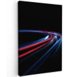 Gaming - Lichtbanen - Golvend - Rood Tuinposter op houten frame 2 cm dik middel -3d