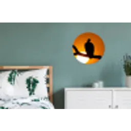 Gier - Tak - Zon - Oranje Wandcirkel aluminium klein -slaapkamer