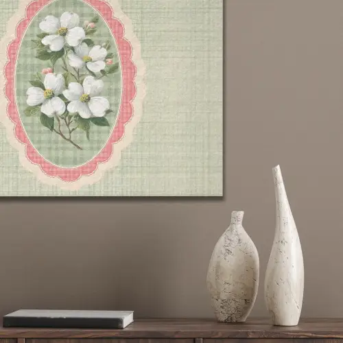 Bloemen - Illustratie - Geruit - Groen PET vilt klein -sfeer6_closeup