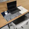 Donkerblauw - Abstract - Lijnen Muismat XXL klein -sfeer1