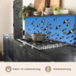 Zwaluwen - Vliegen - Blauw keuken achterwand 2 middel -usp_NL