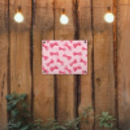 Strikken - Aquarel - Roze tuinposter los doek klein 239 -sfeer1