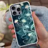 Kwallen - Zee - Wit - Golven Hoesje iPhone 16 Pro Max met koord klein -sfeer3