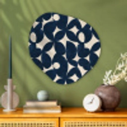 Modern - Geometrisch - Blauw Wandcirkel Organisch Aluminium middel 851 -sfeer2