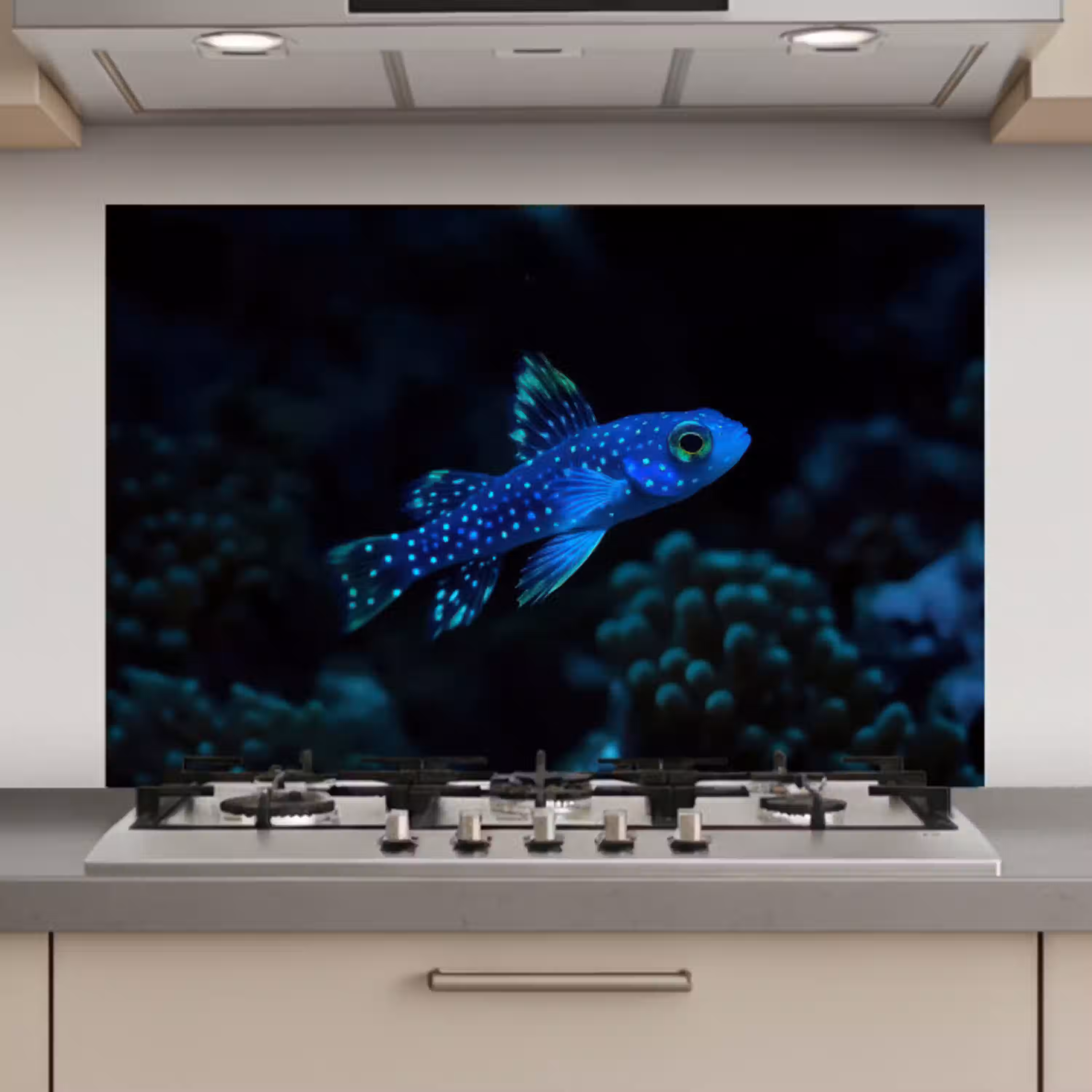 Vis - Stippen - Koraal - Blauw keuken achterwand spatscherm klein -3d_website