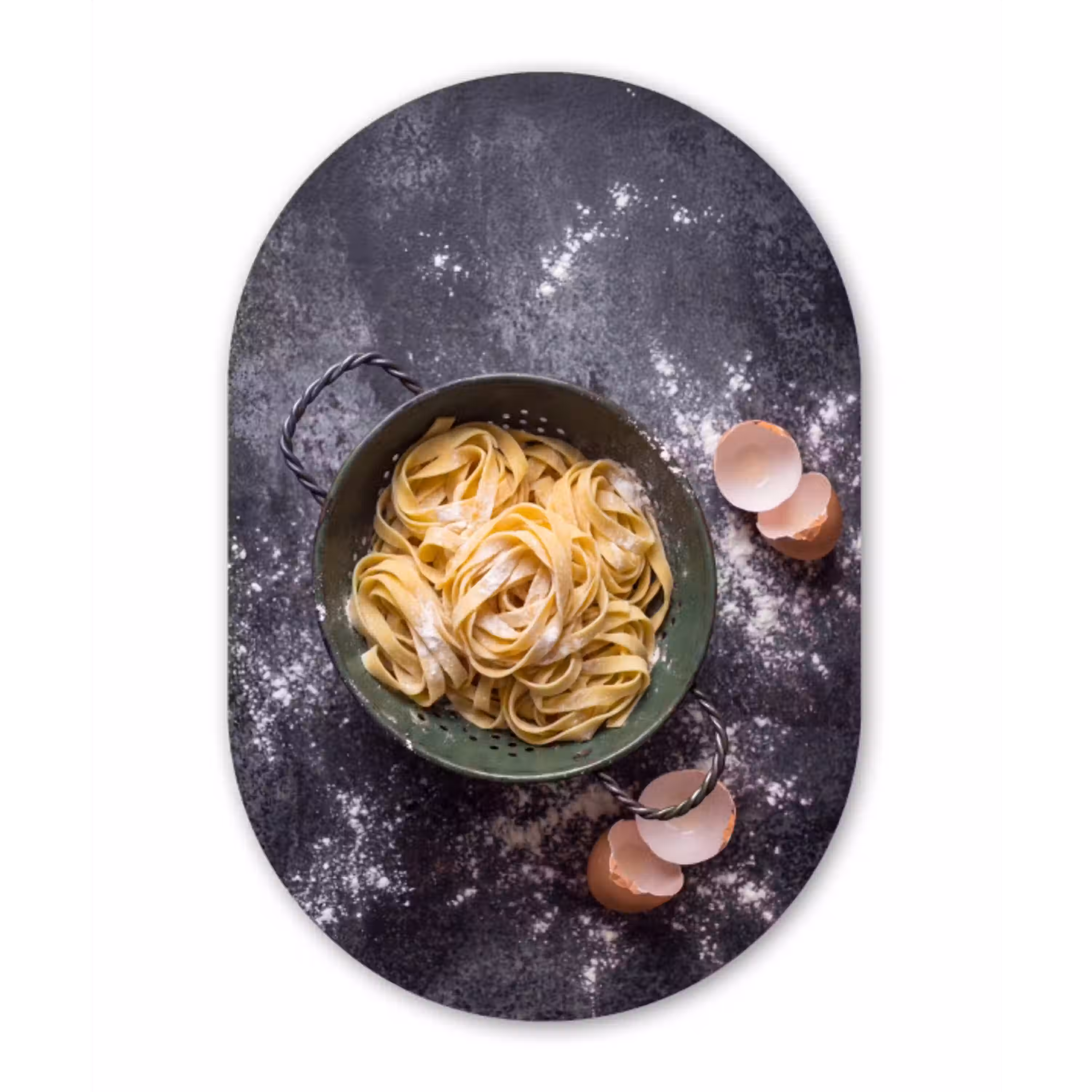 Pasta - Keuken - Eten Wandcirkel Ovaal Glas middel -3d