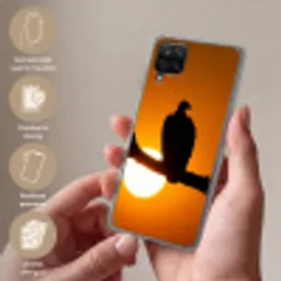 Gier - Tak - Zon - Oranje Telefoonhoesje Samsung Galaxy A12 klein -sfeer3_NL