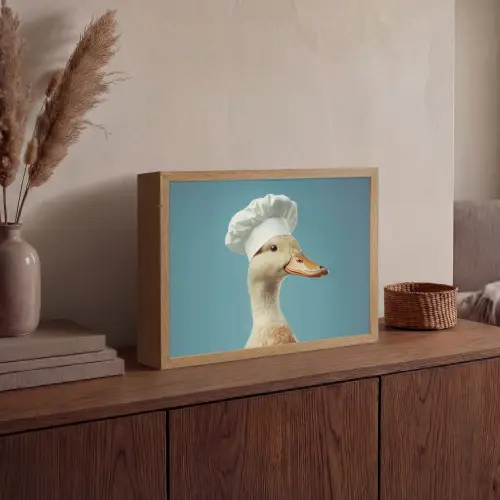 Eend - Koksmuts - Cute - Vogel Light Box met batterij (Wandlamp) middel -sfeer2