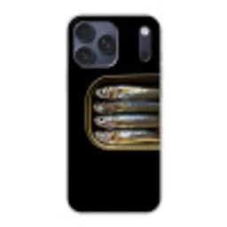 Sardines - Blik - Zwart - Vissen Telefoonhoesje iPhone 17 Pro Max klein -3d