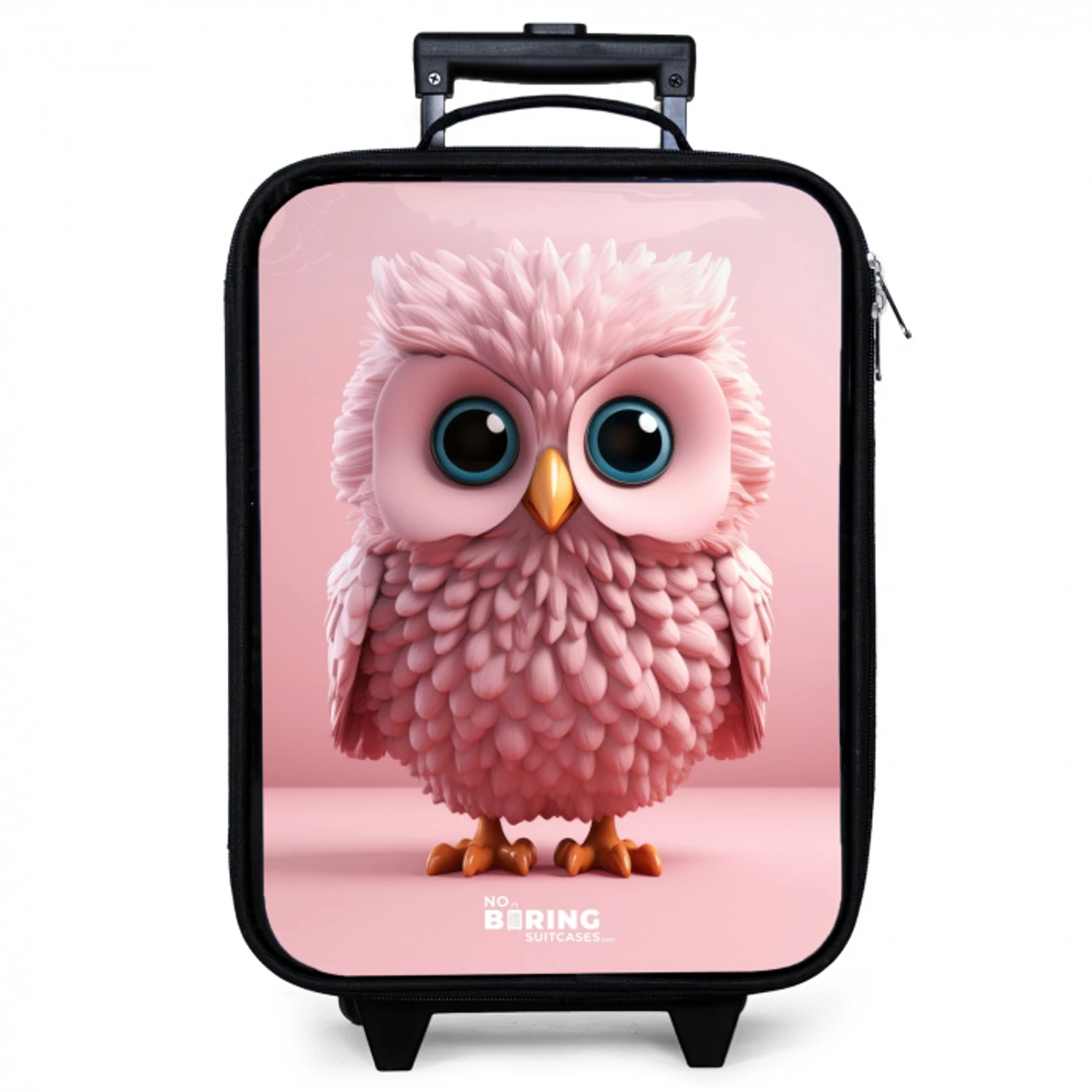 Roze uil met blauwe ogen Kinderkoffer - Zwart klein -zzz_website3d