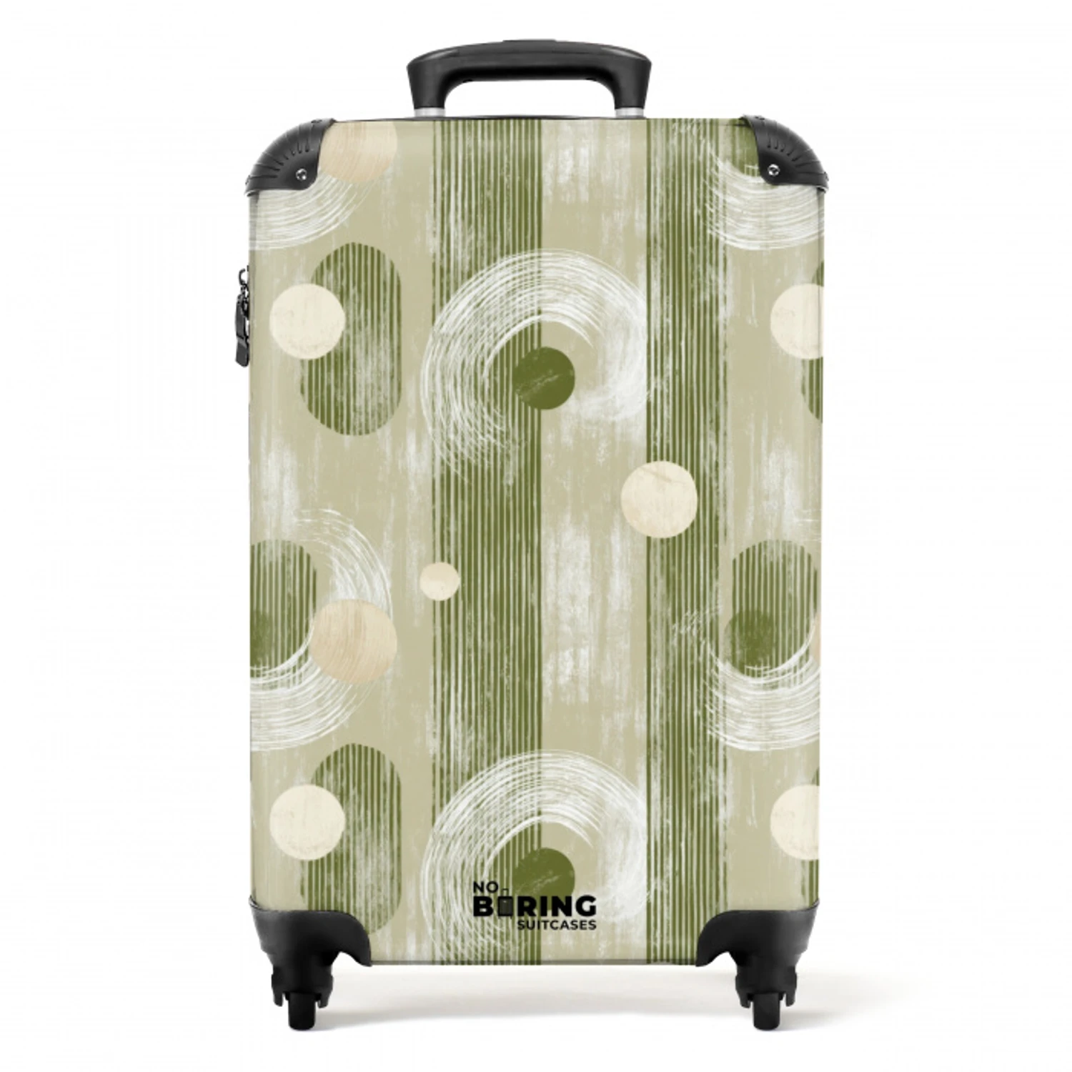 Artistiek - Modern - Groen NBS - Handbagage koffer - Volwassenen Unisex middel -productfoto_recht