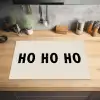 Kerstmis - Ho ho ho - Spreuken - Beige - Kerstman Inductie beschermer vinyl 3mm klein -sfeer5