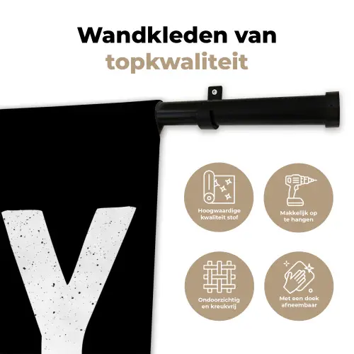 Kerstmis - Quotes - Joy - Zwart - Feest Wandkleed katoen klein -sfeer2