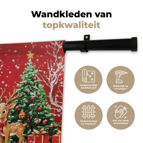 Feestvreugde - Winterbos - Kleurrijk Wandkleed katoen klein -sfeer2