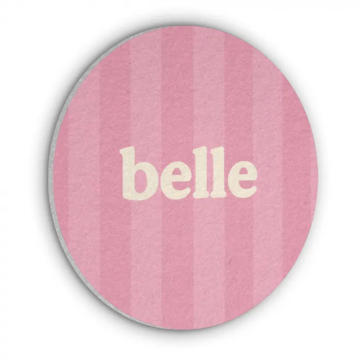 Roze - Gestreept - Belle Akoestische PET Vilt - Rond klein -3d