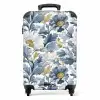 Barok bloemen patroon blauw NBS - Handbagage koffer - Volwassenen Unisex middel -productfoto_recht