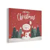 Kerstgroet - Sneeuw - Rood PET vilt klein -3d