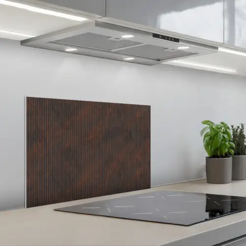 Strepen - Roest - Donker keuken achterwand spatscherm klein 900 -3d_schuin