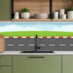 Racebaan - Illustratie - Sport - Kleurrijk keuken achterwand 2 middel -sfeer3