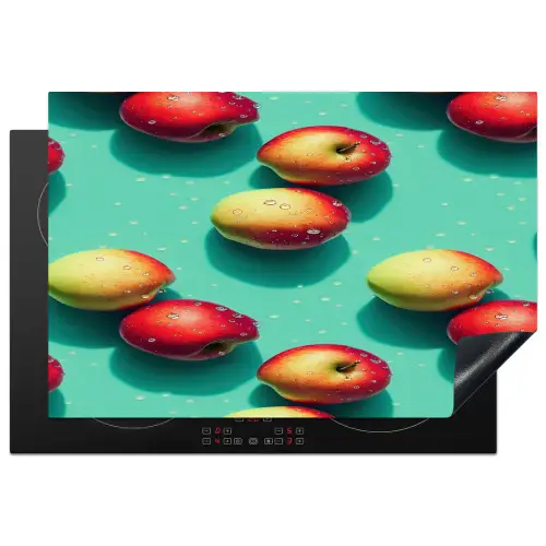 Appels - Water - Turquoise Inductie beschermer vinyl 3mm klein 276 -3d