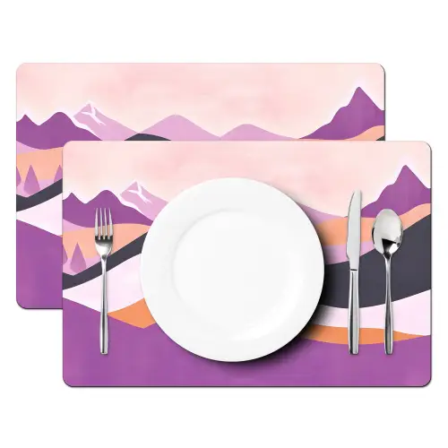 Abstract - Heuvels - Bomen - Groen Placemat vinyl groot -zzsfeer2_Kitchenyeah-website