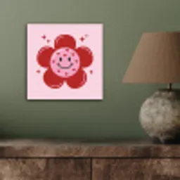 Bloem - Roze - Hartjes aluminium wit klein -sfeer2