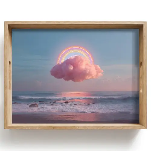 Wolk - Regenboog - Zee Dienblad Rechthoek middel -z3d_shopping