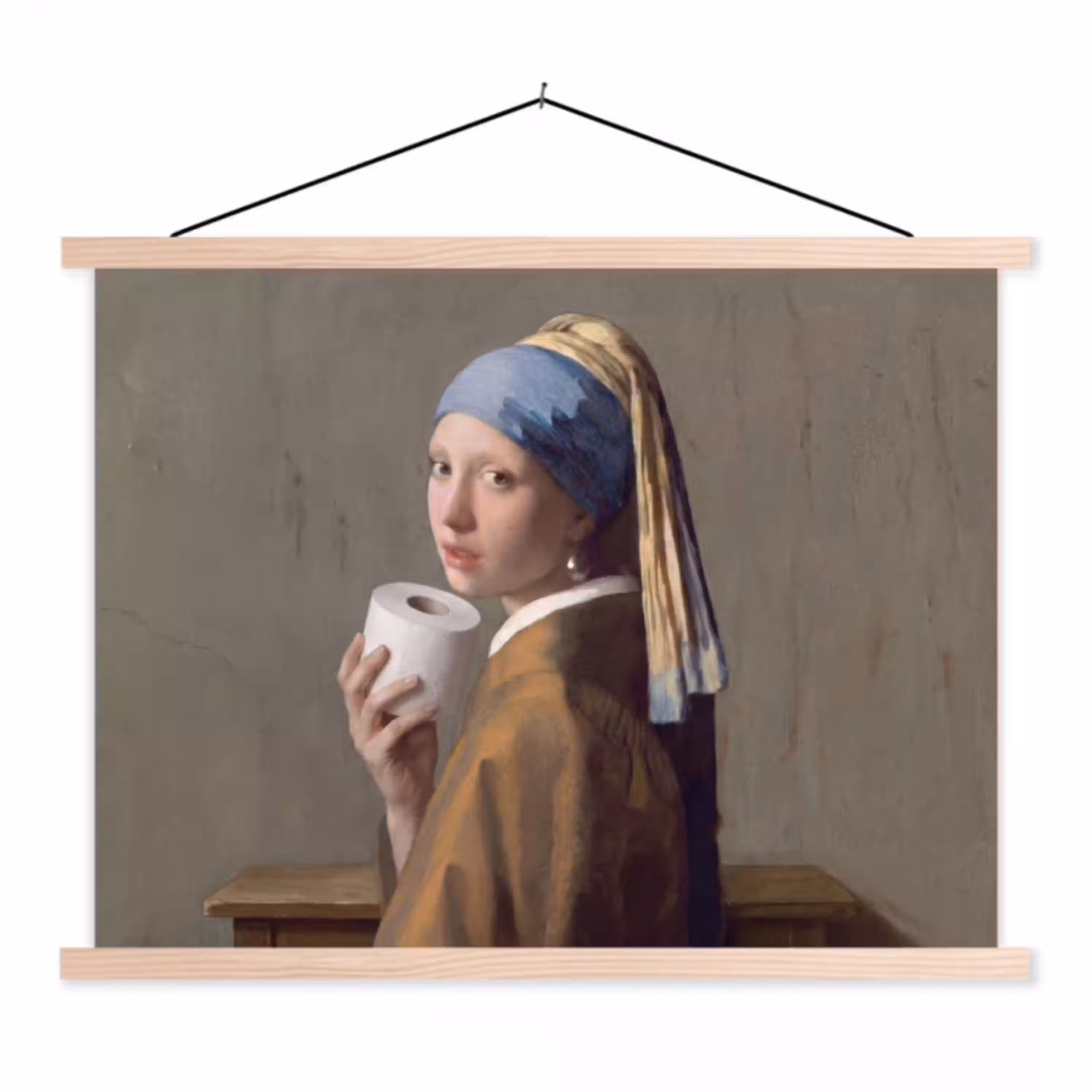 Klassiek - Humor - Kleurrijk textielposter latten blank klein -3d