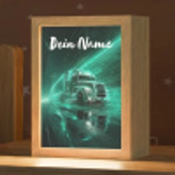 Vrachtwagen - Stad - Groen - Neon Light Box met kabel (Kinderlampje) klein -zzz_3d_website