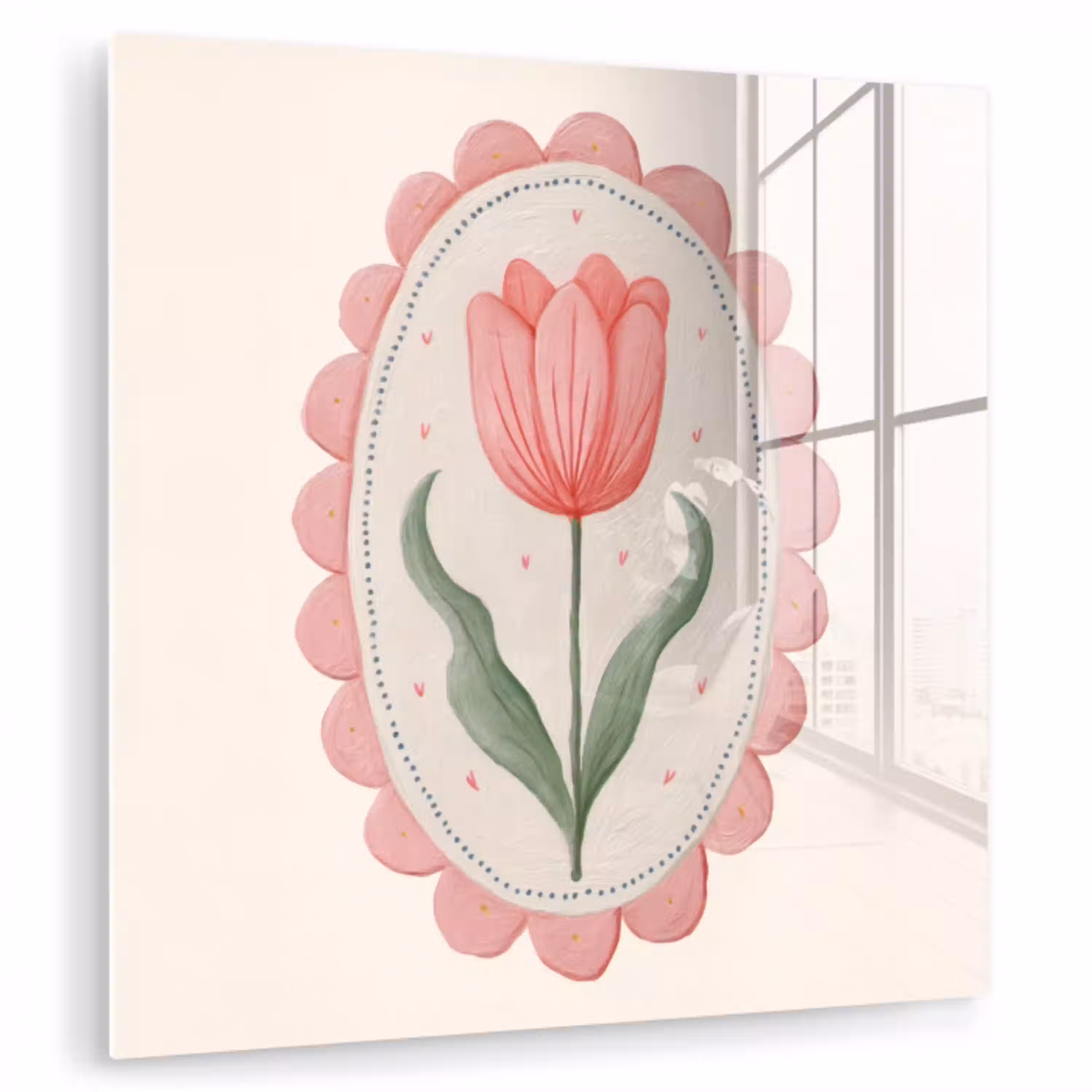 Tulp - Lijst - Ovaal - Illustratie plexiglas 5mm klein -zzzproduct_nieuw