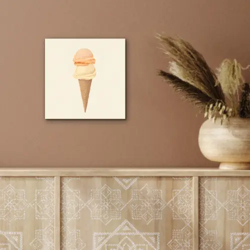 Minimalistisch - Schepijs - Hoorntje - Beige aluminium wit klein -sfeer4