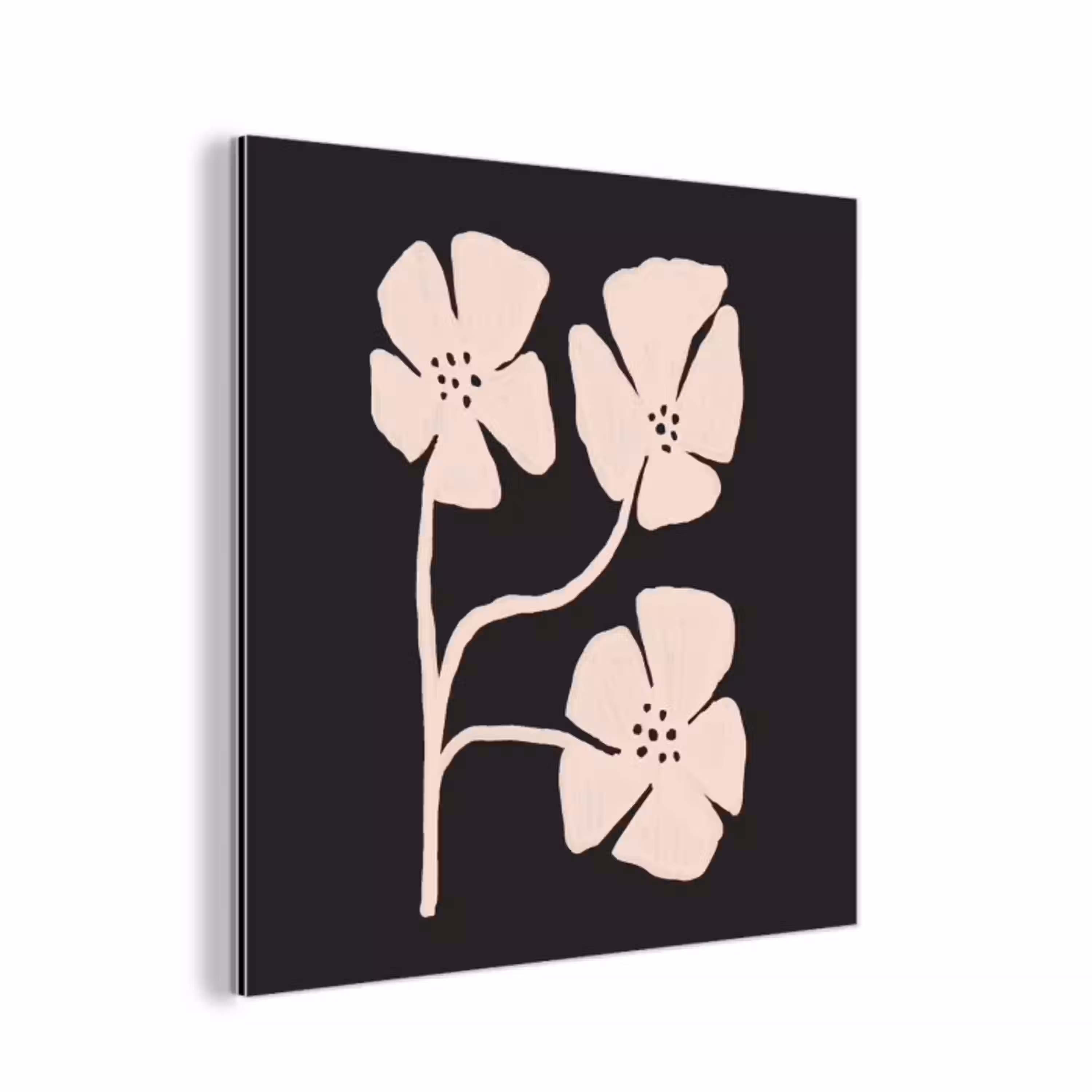 Bloemen - Bohemian - Pastel - Kunst aluminium wit klein -3d